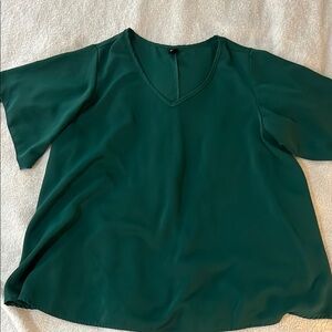 SHEIN Green Short Sleeve Relaxed Blouse